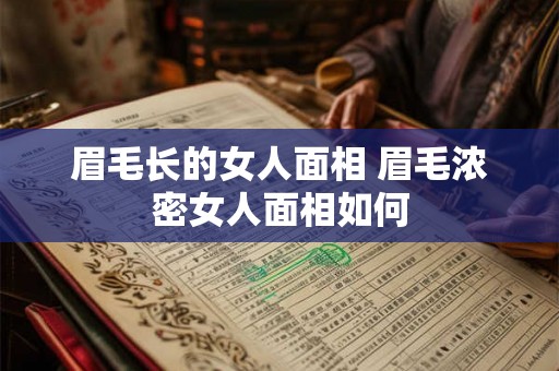 眉毛长的女人面相 眉毛浓密女人面相如何