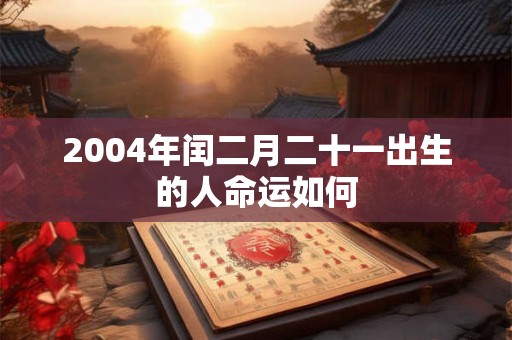 2004年闰二月二十一出生的人命运如何