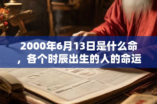 2000年6月13日是什么命，各个时辰出生的人的命运