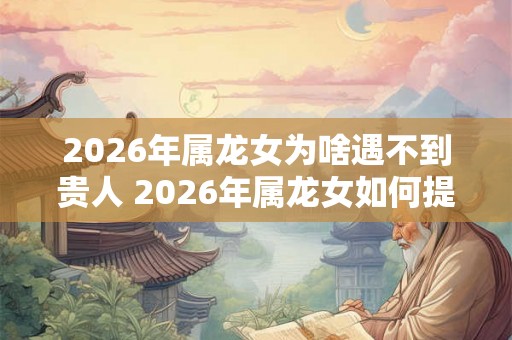 2026年属龙女为啥遇不到贵人 2026年属龙女如何提升贵人运