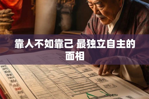 靠人不如靠己 最独立自主的面相