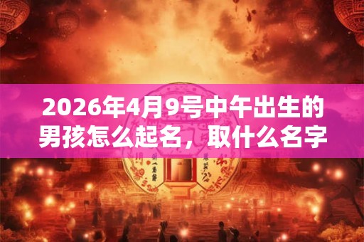 2026年4月9号中午出生的男孩怎么起名,取什么名字吉祥? 2026年4月9号中午出生的男孩怎么起名,取什么名字吉祥?