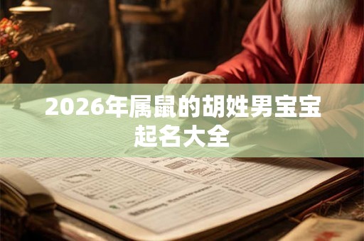 2026年属鼠的胡姓男宝宝起名大全 2026年属鼠的胡姓男宝宝起名大全