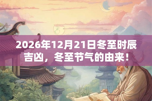 2026年12月21日冬至时辰吉凶，冬至节气的由来！