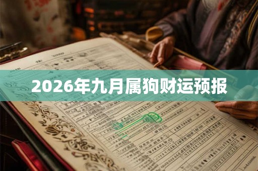 2026年九月属狗财运预报