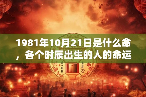 1981年10月21日是什么命，各个时辰出生的人的命运