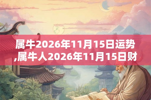 属牛2026年11月15日运势,属牛人2026年11月15日财运,生肖牛2026年11月15日运势