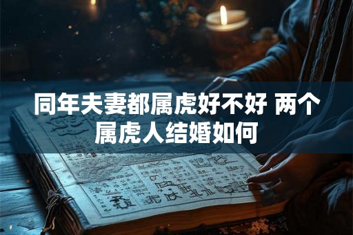 同年夫妻都属虎好不好 两个属虎人结婚如何