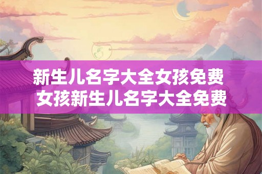 新生儿名字大全女孩免费 女孩新生儿名字大全免费