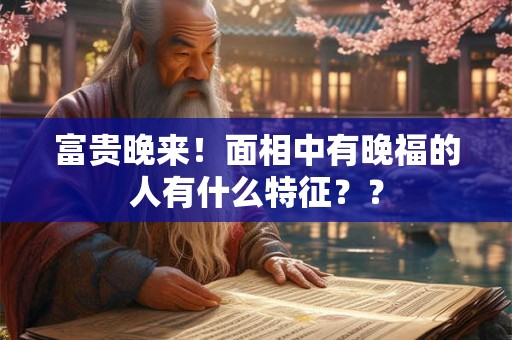 富贵晚来！面相中有晚福的人有什么特征？？