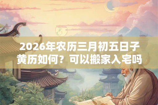 2026年农历三月初五日子黄历如何？可以搬家入宅吗？