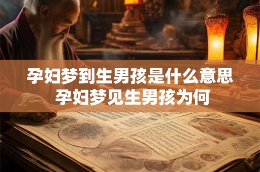 孕妇梦到生男孩是什么意思 孕妇梦见生男孩为何