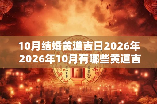 10月结婚黄道吉日2026年 2026年10月有哪些黄道吉日适合结婚