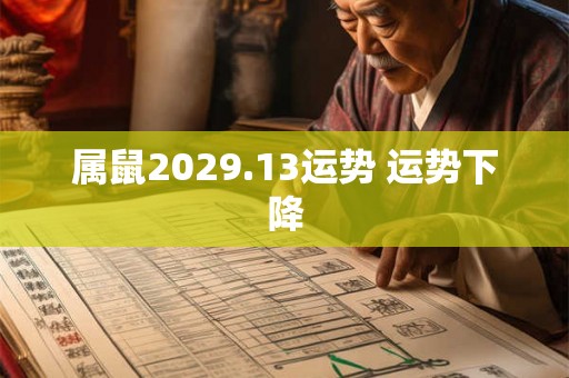 属鼠2029.13运势 运势下降
