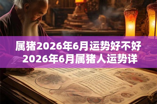 属猪2026年6月运势好不好 2026年6月属猪人运势详解 属猪2026年6月运势好不好 2026年6月属猪人运势详解