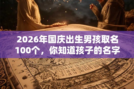 2026年国庆出生男孩取名100个，你知道孩子的名字应该怎么取？