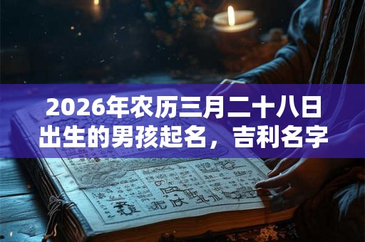 2026年农历三月二十八日出生的男孩起名，吉利名字推荐