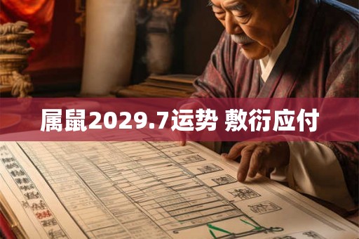 属鼠2029.7运势 敷衍应付