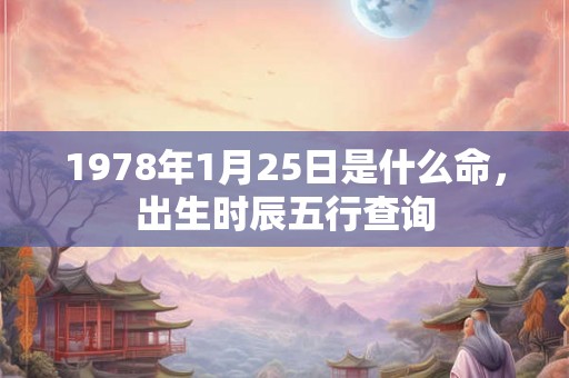 1978年1月25日是什么命,出生时辰五行查询 1978年1月25日是什么命,出生时辰五行查询