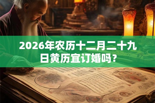2026年农历十二月二十九日黄历宜订婚吗？