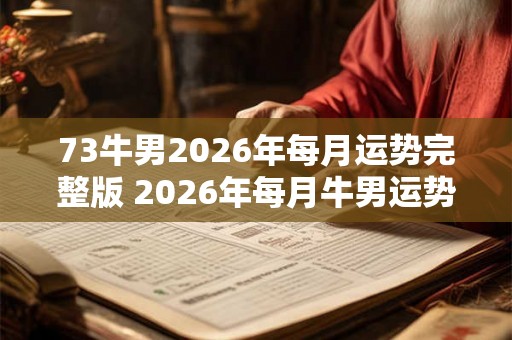73牛男2026年每月运势完整版 2026年每月牛男运势如何