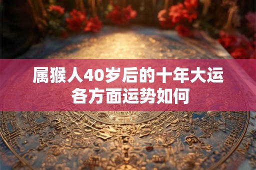 属猴人40岁后的十年大运 各方面运势如何