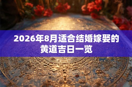 2026年8月适合结婚嫁娶的黄道吉日一览 2026年8月适合结婚嫁娶的黄道吉日一览