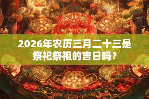 2026年农历三月二十三是祭祀祭祖的吉日吗？