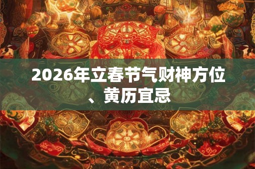 2026年立春节气财神方位、黄历宜忌