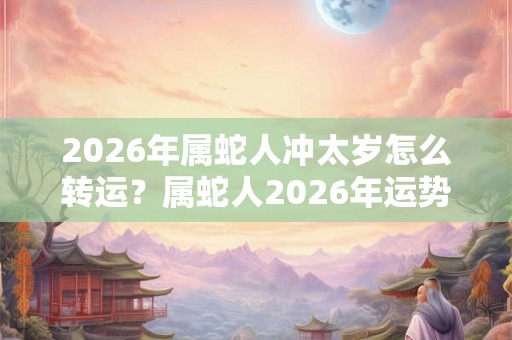 2026年属蛇人冲太岁怎么转运？属蛇人2026年运势好不好？