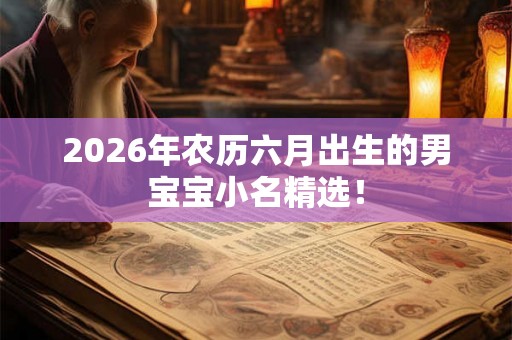 2026年农历六月出生的男宝宝小名精选！