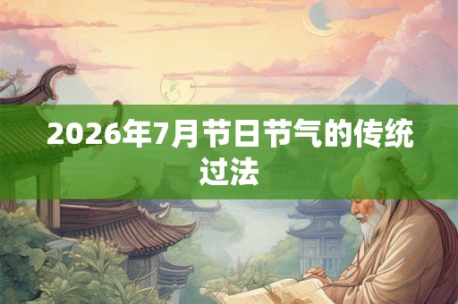 2026年7月节日节气的传统过法