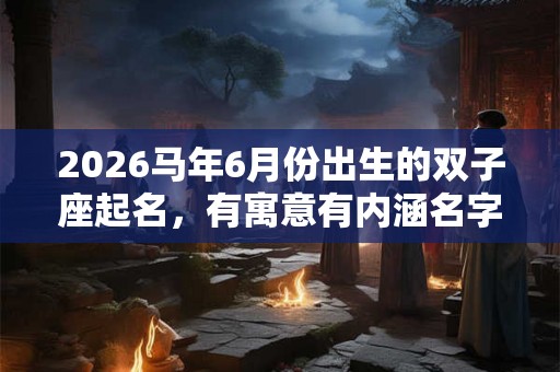 2026马年6月份出生的双子座起名，有寓意有内涵名字推荐！