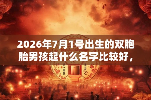 2026年7月1号出生的双胞胎男孩起什么名字比较好，五行属什么