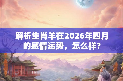 解析生肖羊在2026年四月的感情运势，怎么样？