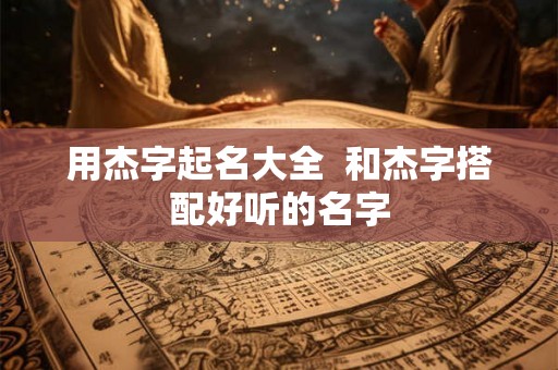 用杰字起名大全  和杰字搭配好听的名字