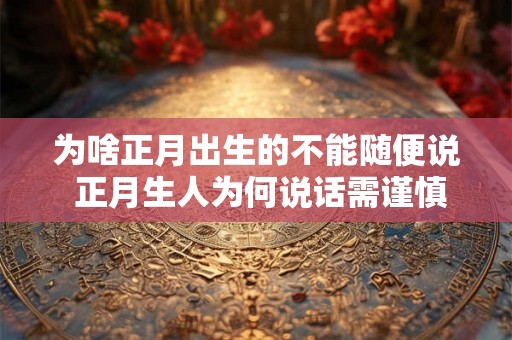 为啥正月出生的不能随便说 正月生人为何说话需谨慎