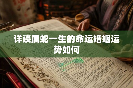 详谈属蛇一生的命运婚姻运势如何