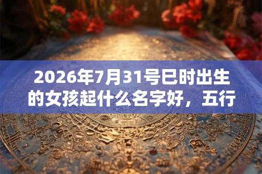 2026年7月31号巳时出生的女孩起什么名字好，五行属什么？