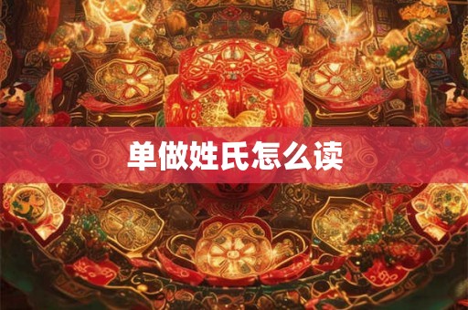 单做姓氏怎么读