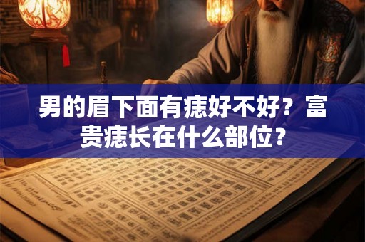 男的眉下面有痣好不好？富贵痣长在什么部位？