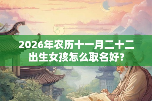 2026年农历十一月二十二出生女孩怎么取名好？