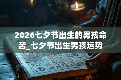 2026七夕节出生的男孩命苦_七夕节出生男孩运势