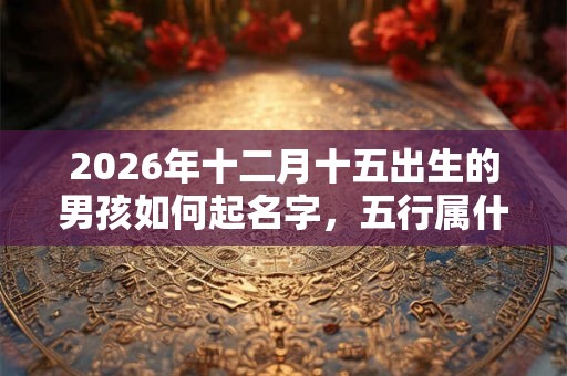 2026年十二月十五出生的男孩如何起名字，五行属什么