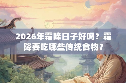2026年霜降日子好吗?霜降要吃哪些传统食物? 2026年霜降日子好吗?霜降要吃哪些传统食物?