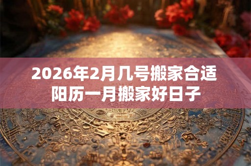 2026年2月几号搬家合适 阳历一月搬家好日子