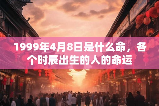 1999年4月8日是什么命，各个时辰出生的人的命运