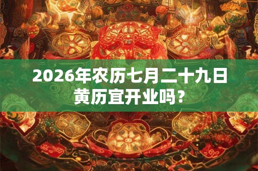 2026年农历七月二十九日黄历宜开业吗？