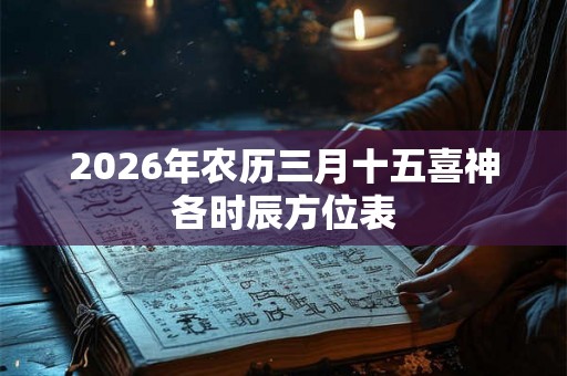 2026年农历三月十五喜神各时辰方位表