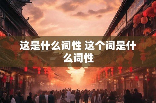 这是什么词性 这个词是什么词性